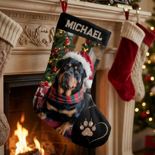 Petite Chaussette De Noël télécharger image Chien Photo personnalisée texte 