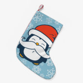 Petite Chaussette De Noël Tendance de moustache de pingouin de Noël (Devant (Accrochage))