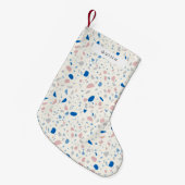 Petite Chaussette De Noël Terrazzo Motif Neutre Naturel Élégant (Devant (Accrochage))