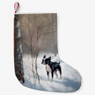 Petite Chaussette De Noël Tervueren de Boston Qu'il neige Noël