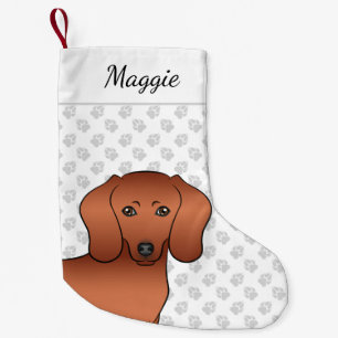 Petite Chaussette De Noël Tête de chien cartoon mignon teckel à poil lisse r