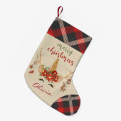 Petite Chaussette De Noël Tête Unicorne de bois avec Antlers (Devant (Accrochage))