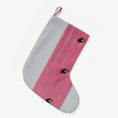 Petite Chaussette De Noël textile rouge et blanc (Devant (Accrochage))