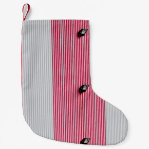 Petite Chaussette De Noël textile rouge et blanc