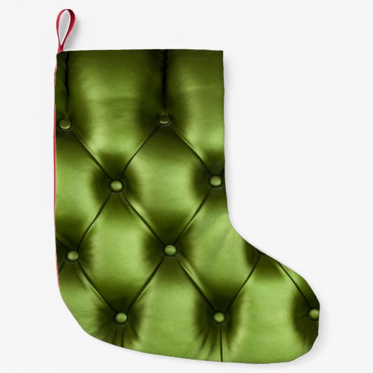 Petite Chaussette De Noël texture Arrière - plan du capitone vert foncé auth (Devant)