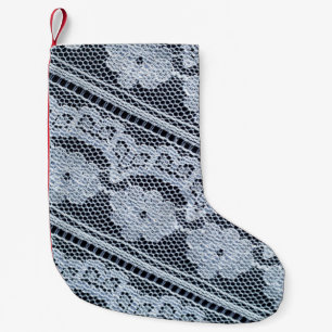 Petite Chaussette De Noël Texture, arrière - plan, motif. tissu en dentelle