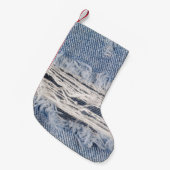 Petite Chaussette De Noël Texture de jean déchiré (Devant (Accrochage))
