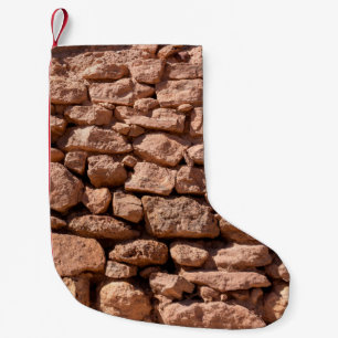 Petite Chaussette De Noël Texture de maçonnerie à partir de grosses pierres