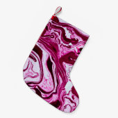 Petite Chaussette De Noël Texture de marbre magenta (Devant (Accrochage))