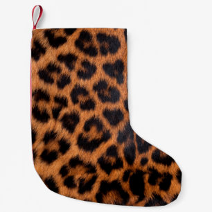 Petite Chaussette De Noël Texture de peau de léopard : Parcelle de tache léo