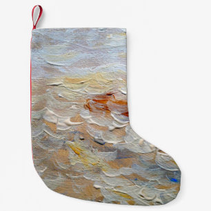 Petite Chaussette De Noël Texture de peintures à l'huile, fond d'art fin, ab