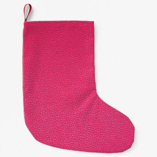 Petite Chaussette De Noël Texture De Tissu Rose De Luxe.