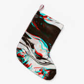 Petite Chaussette De Noël Texture déformée et brillante du surf d'encre marb (Devant (Accrochage))