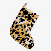 Petite Chaussette De Noël Texture léopard : motif baroque or. (Devant (Accrochage))
