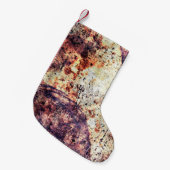 Petite Chaussette De Noël Texture métal fer industriel (Devant (Accrochage))