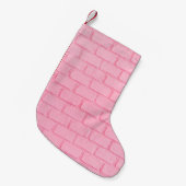 Petite Chaussette De Noël Texture murale arrière - plan en brique rose paste (Devant (Accrochage))