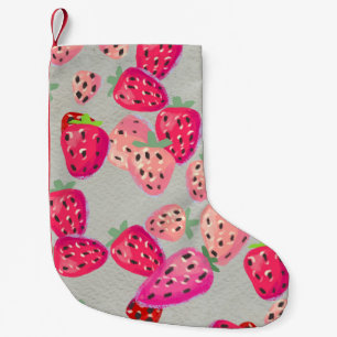 Petite Chaussette De Noël Texture tirée à la main de fraise mûre