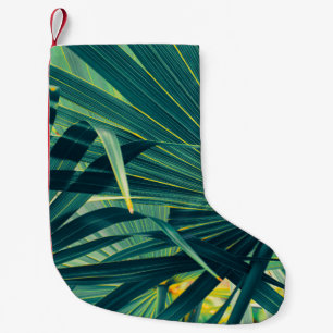 Petite Chaussette De Noël Texture tonique à feuille de palme striée
