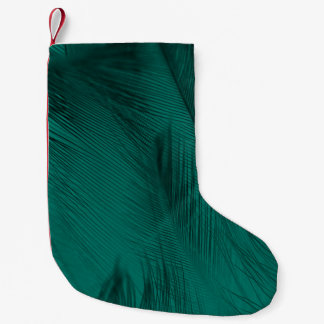 Petite Chaussette De Noël Texture Vintage de plumes vert foncé