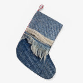 Petite Chaussette De Noël Textures déchiré jeans arrière - plan. (Devant (Accrochage))