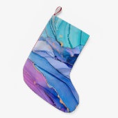 Petite Chaussette De Noël Textures fluides, art abstrait de luxe. (Devant (Accrochage))