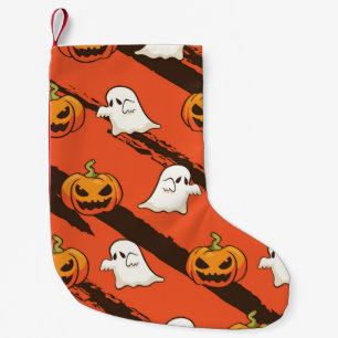 Petite Chaussette De Noël Thème d'Halloween citrouille, motif sans couture.