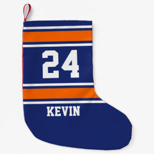 Petite Chaussette De Noël Thème sportif bleu et orange