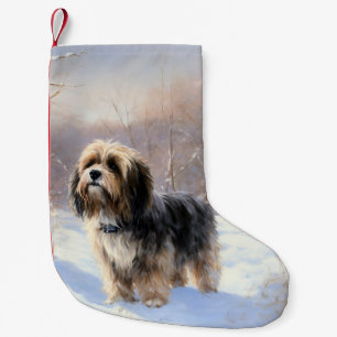 Petite Chaussette De Noël Tibetan Terrier Qu'il neige Noël