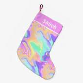 Petite Chaussette De Noël Tie Dye Swirl Marbre Retro Super (Devant (Accrochage))