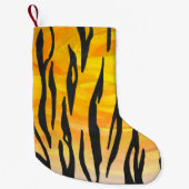 Petite Chaussette De Noël Tiger noir et orange (Devant)