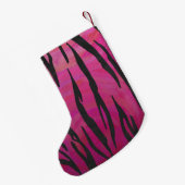 Petite Chaussette De Noël Tiger rose chaud et noir (Dos (Accrochage))