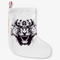 Tigre fâché déchiqueté de résumé noir et blanc