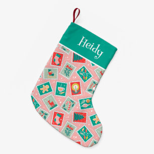 Petite Chaussette De Noël Timbres postés de Noël rétro