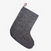 Petite Chaussette De Noël tissu gris noir (Devant (Accrochage))