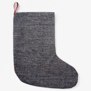 Petite Chaussette De Noël tissu gris noir