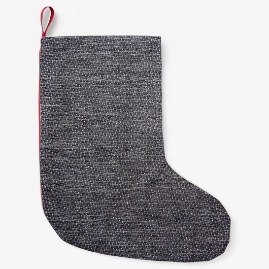 Petite Chaussette De Noël tissu gris noir (Devant)