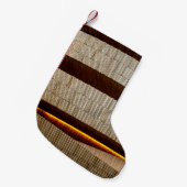 Petite Chaussette De Noël Tissu rayé noir et blanc (Devant (Accrochage))