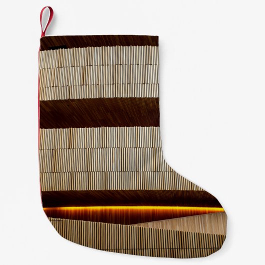 Petite Chaussette De Noël Tissu rayé noir et blanc (Devant)