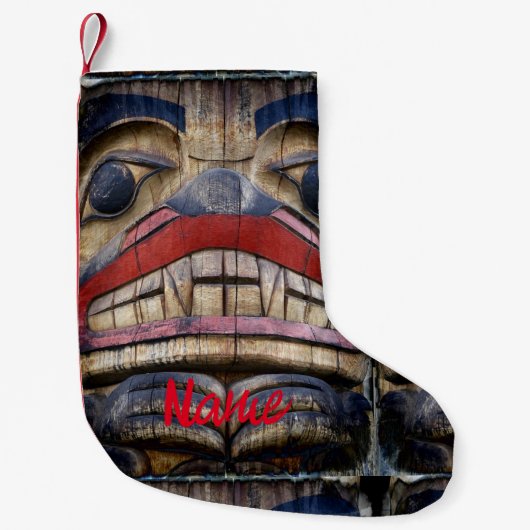 Petite Chaussette De Noël Tonnerre à visage totem (Devant)
