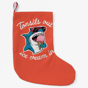 Petite Chaussette De Noël Tonsils Sortie Crème De Glace Dans Feline Chat Kit