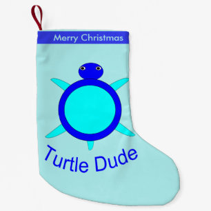Petite Chaussette De Noël Tortue bleu clair Dude Stocker personnalisé