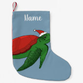 Petite Chaussette De Noël Tortue de mer de Noël (Devant)