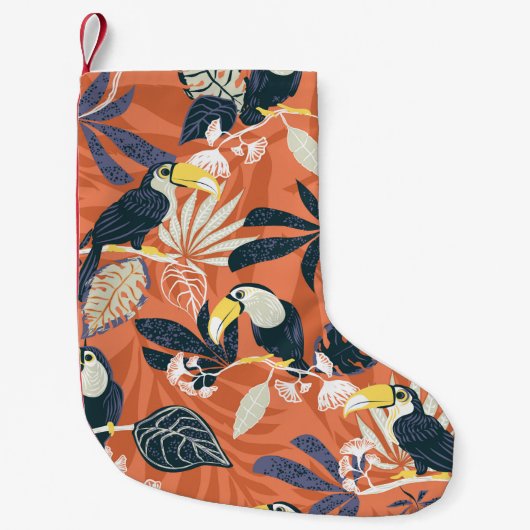 Petite Chaussette De Noël toucan et jungle motif transparent (Devant)