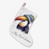 Petite Chaussette De Noël Toucan Winter Vibes, personnalisation (Devant (Accrochage))