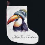 Petite Chaussette De Noël Toucan Winter Vibes, personnalisation<br><div class="desc">Accrochez une touche unique et personnalisée de joie de vacances par la cheminée avec notre réserve de Noël personnalisable "Toucan Winter Vibes"! Cette réserve festive présente un design dynamique d'un toucan fantaisiste vêtu d'un casquette d'hiver confortable, apportant un parfait mélange de chaleur tropicale et d'esprit festif à votre mantel. Le...</div>