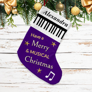 Petite Chaussette De Noël Touches de piano violettes Instrument de musique N