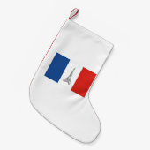 Petite Chaussette De Noël Tour Eiffel de Paris Thème Drapeau Français (Devant (Accrochage))