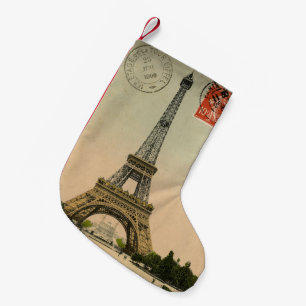 Petite Chaussette De Noël Tour Eiffel Paris Vintage chic