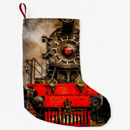 Petite Chaussette De Noël Train à vapeur - Roues de fer Steampunk (Devant)