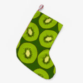 Petite Chaussette De Noël Tranches de fruits Kiwi : vert foncé. (Devant (Accrochage))